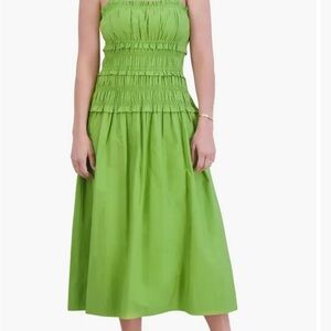 Eliza J Elan Vibrant Green Cotton Midi Dress